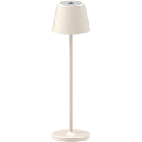 Lampada da Tavolo Ricaricabile Gaia, Beige, Metallo, 7,5x7,5x27 cm, Majestic