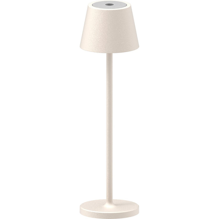 Lampada da Tavolo Ricaricabile Gaia, Beige, Metallo, 7,5x7,5x27 cm, Majestic