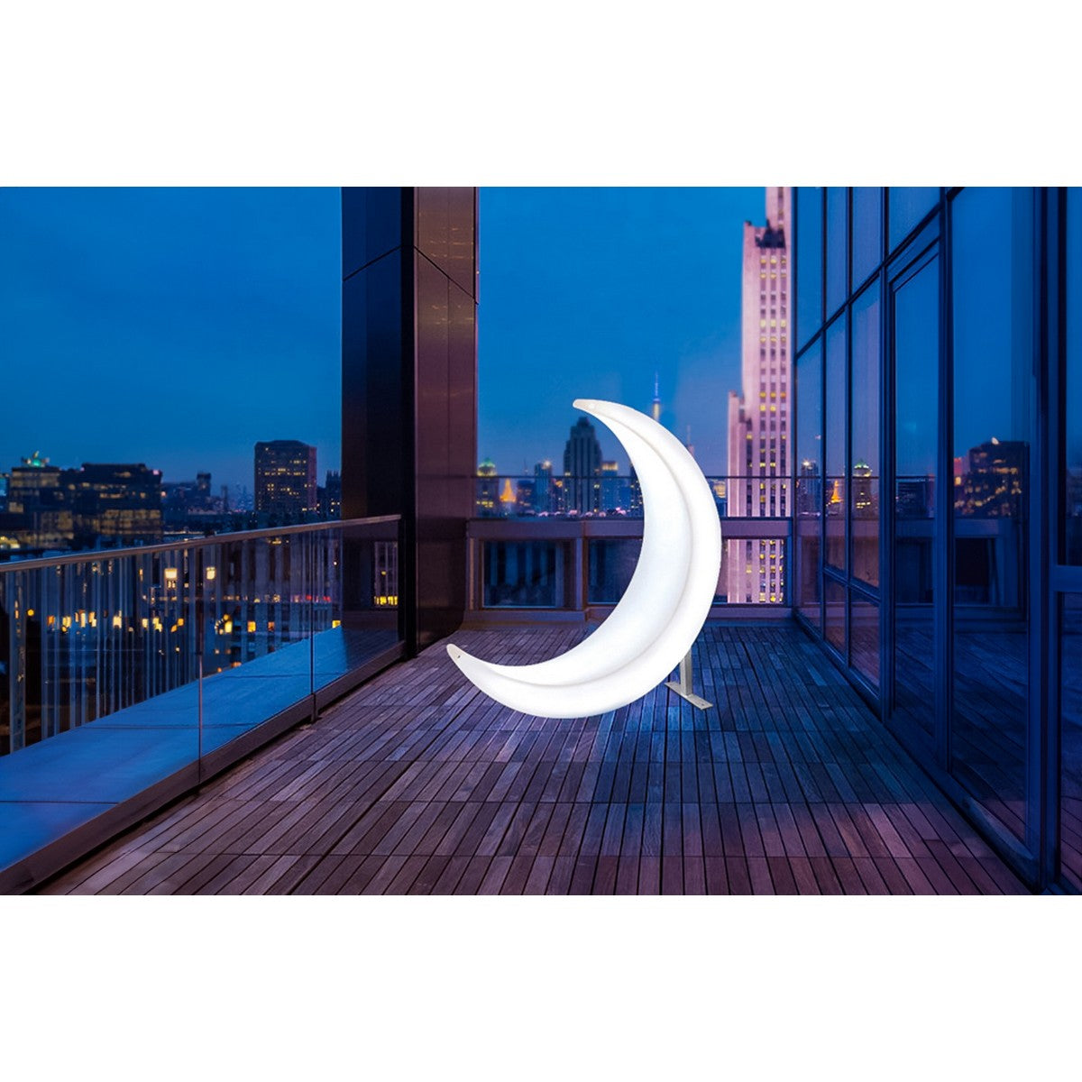 Sedia a Mezzaluna Luminosa Hammy, Bianco, Plastica, 138x40x104,5 cm, Majestic