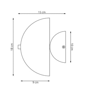 Lampada a Parete Mush, Nero, Metallo, 18x15x15 cm, Seven Design