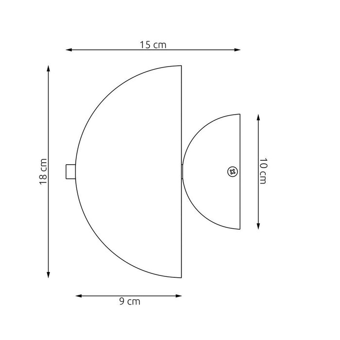 Lampada a Parete Mush, Nero, Metallo, 18x15x15 cm, Seven Design