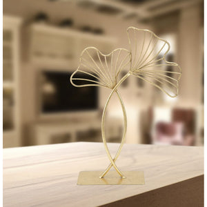 Scultura Foglia 63, Oro, Metallo, 25x8,5x35 cm, Seven Design