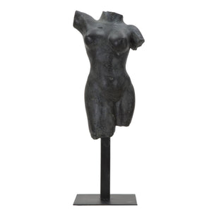 Scultura Donna 2, Nero, Poliresina, 19x17x50 cm, Seven Design