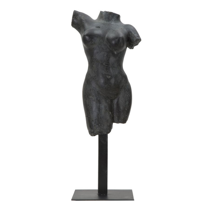 Scultura Donna 2, Nero, Poliresina, 19x17x50 cm, Seven Design