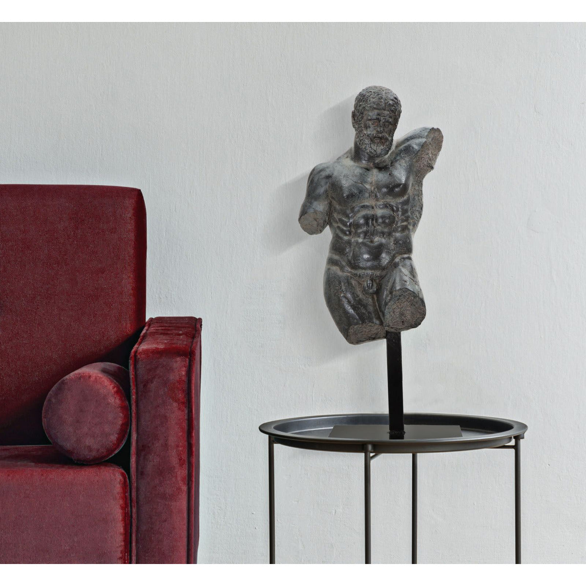 Scultura Uomo 1, Nero, Poliresina, 26x22x57,5 cm, Seven Design