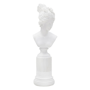 Scultura Grecia 7, Bianco, Poliresina, 11x10x35,5 cm, Seven Design