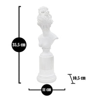 Scultura Grecia 7, Bianco, Poliresina, 11x10x35,5 cm, Seven Design