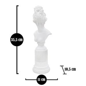 Scultura Grecia 7, Bianco, Poliresina, 11x10x35,5 cm, Seven Design