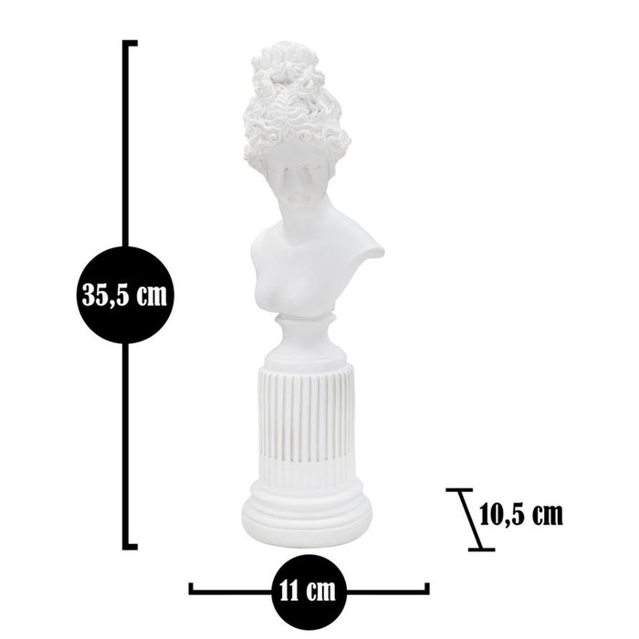 Scultura Grecia 7, Bianco, Poliresina, 11x10x35,5 cm, Seven Design
