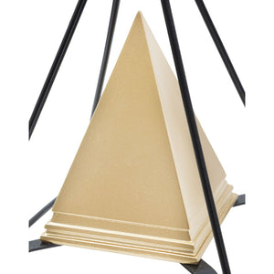 Scultura Piramide 1, Oro, Poliresina, 15x15x19,5 cm, Seven Design