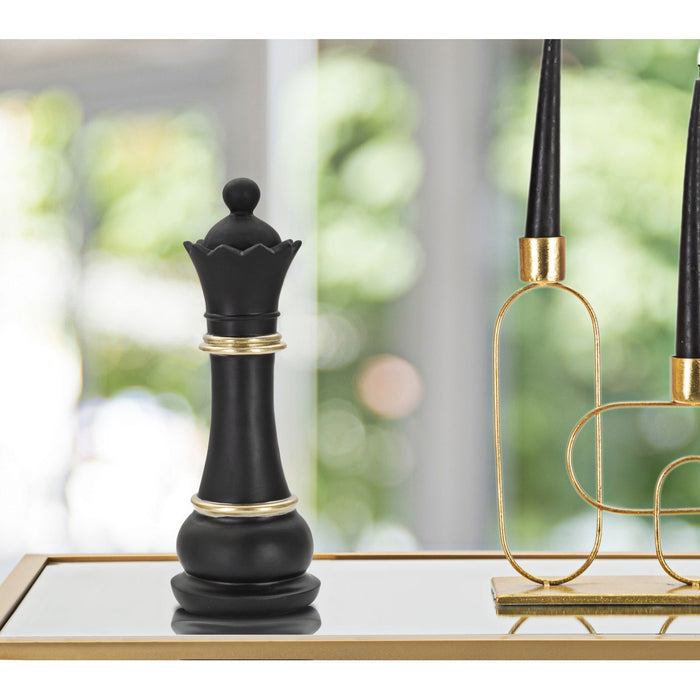 Scultura Scacchi 14, Nero, Poliresina, 9x9x25,5 cm, Seven Design