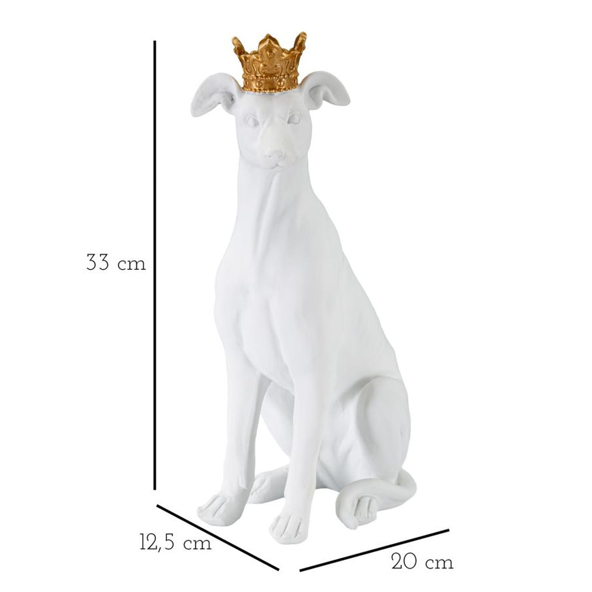 Scultura Cane 2, Bianco, Poliresina, 20x12,5x33 cm, Seven Design