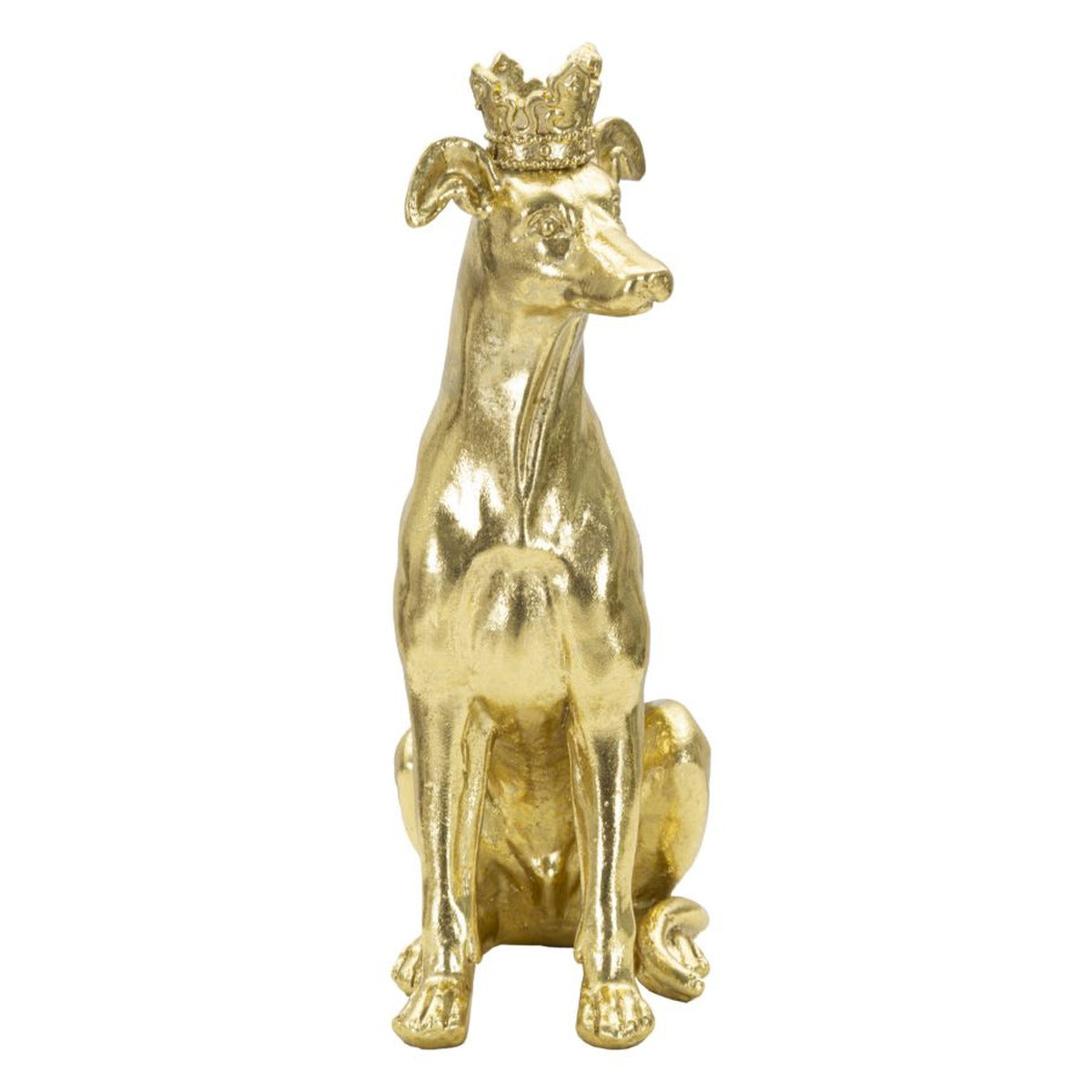 Scultura Cane 3, Oro, Poliresina, 20x12,5x33 cm, Seven Design