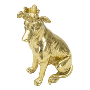 Scultura Cane 3, Oro, Poliresina, 20x12,5x33 cm, Seven Design