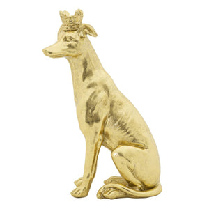 Scultura Cane 3, Oro, Poliresina, 20x12,5x33 cm, Seven Design