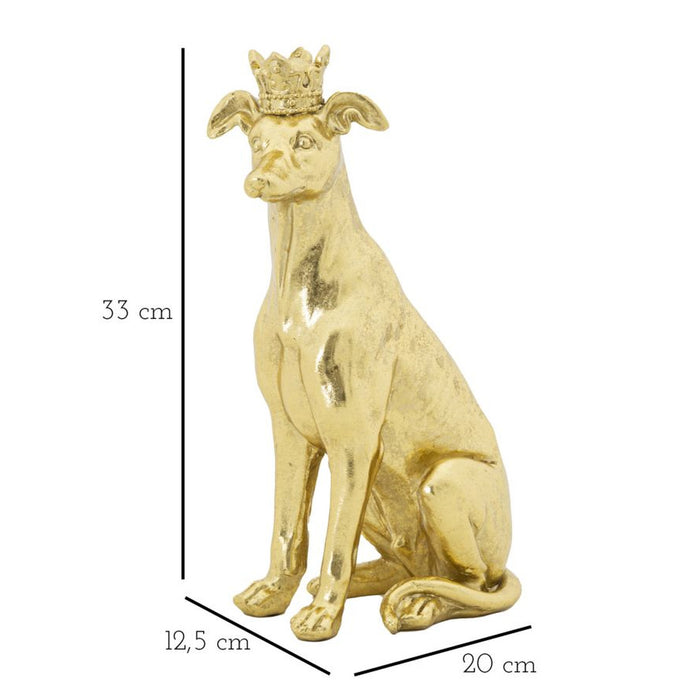 Scultura Cane 3, Oro, Poliresina, 20x12,5x33 cm, Seven Design