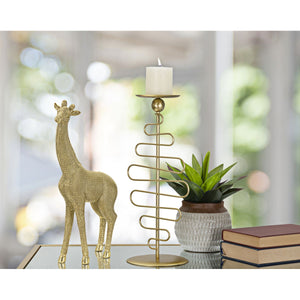 Scultura Giraffa 1, Oro, Poliresina, 19,8x8x40 cm, Seven Design