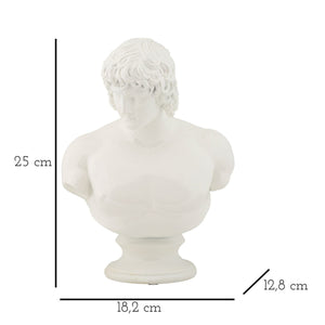 Scultura Grecia 6, Bianco, Poliresina, 18,2x12,8x25 cm, Seven Design