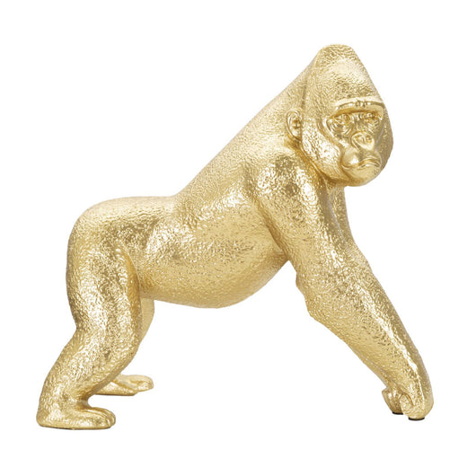 Scultura Gorilla 3, Oro, Poliresina, 24,3x13,9x22,8 cm, Seven Design