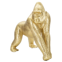 Scultura Gorilla 3, Oro, Poliresina, 24,3x13,9x22,8 cm, Seven Design