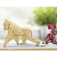 Scultura Gorilla 4, Oro, Poliresina, 29,7x11,5x21,8 cm, Seven Design