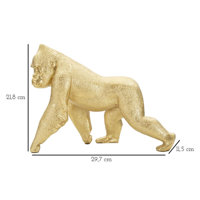 Scultura Gorilla 4, Oro, Poliresina, 29,7x11,5x21,8 cm, Seven Design