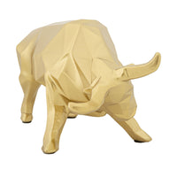 Scultura Toro, Oro, Poliresina, 19,5x9,9x10,6 cm, Seven Design