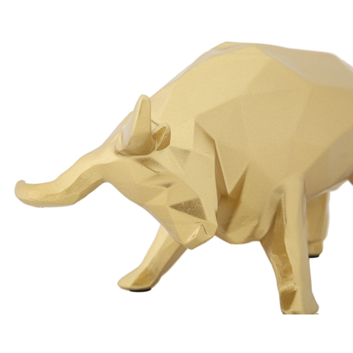 Scultura Toro, Oro, Poliresina, 19,5x9,9x10,6 cm, Seven Design