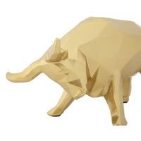 Scultura Toro, Oro, Poliresina, 19,5x9,9x10,6 cm, Seven Design