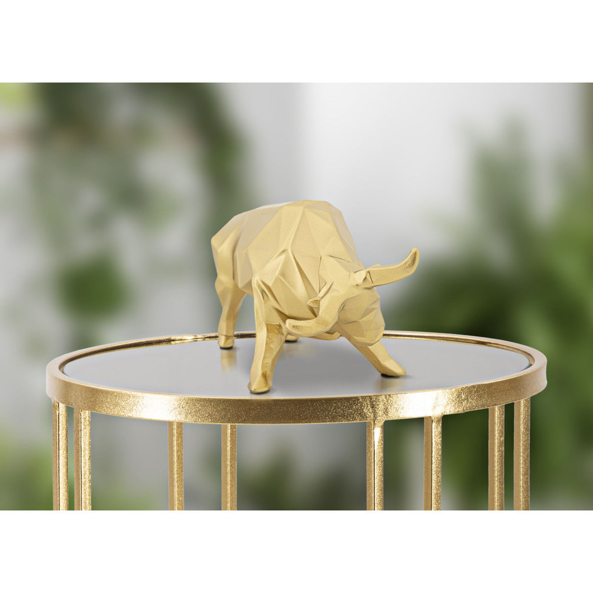 Scultura Toro, Oro, Poliresina, 19,5x9,9x10,6 cm, Seven Design