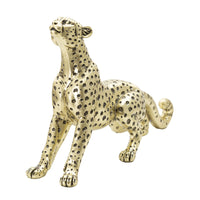 Scultura Leopardo, Oro, Poliresina, 33x7,7x19,5 cm, Seven Design