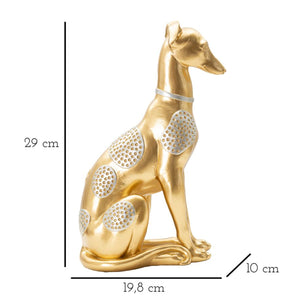 Scultura Cane 6, Oro, Poliresina, 19,8x10x29 cm, Seven Design