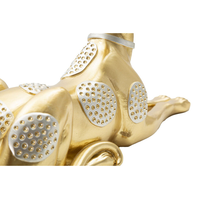 Scultura Cane 5, Oro, Poliresina, 32,2x9,5x18,3 cm, Seven Design