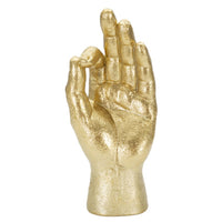 Scultura Mani 5, Oro, Poliresina, 10x7x22,5 cm, Seven Design