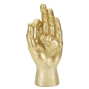 Scultura Mani 5, Oro, Poliresina, 10x7x22,5 cm, Seven Design