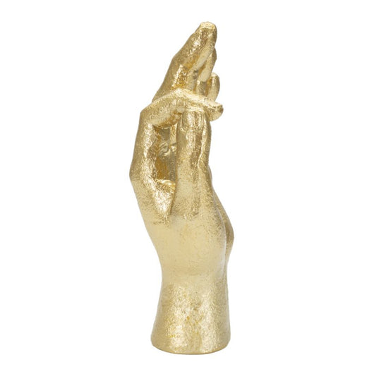 Scultura Mani 5, Oro, Poliresina, 10x7x22,5 cm, Seven Design