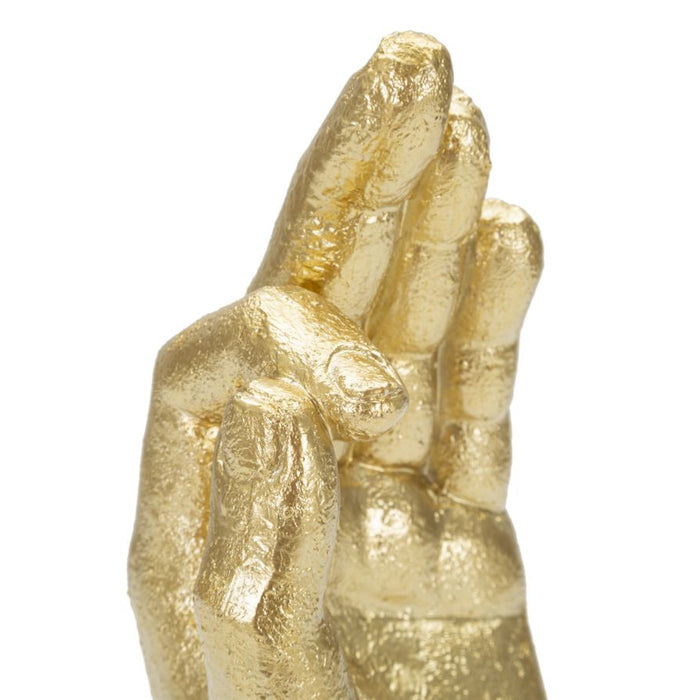Scultura Mani 5, Oro, Poliresina, 10x7x22,5 cm, Seven Design