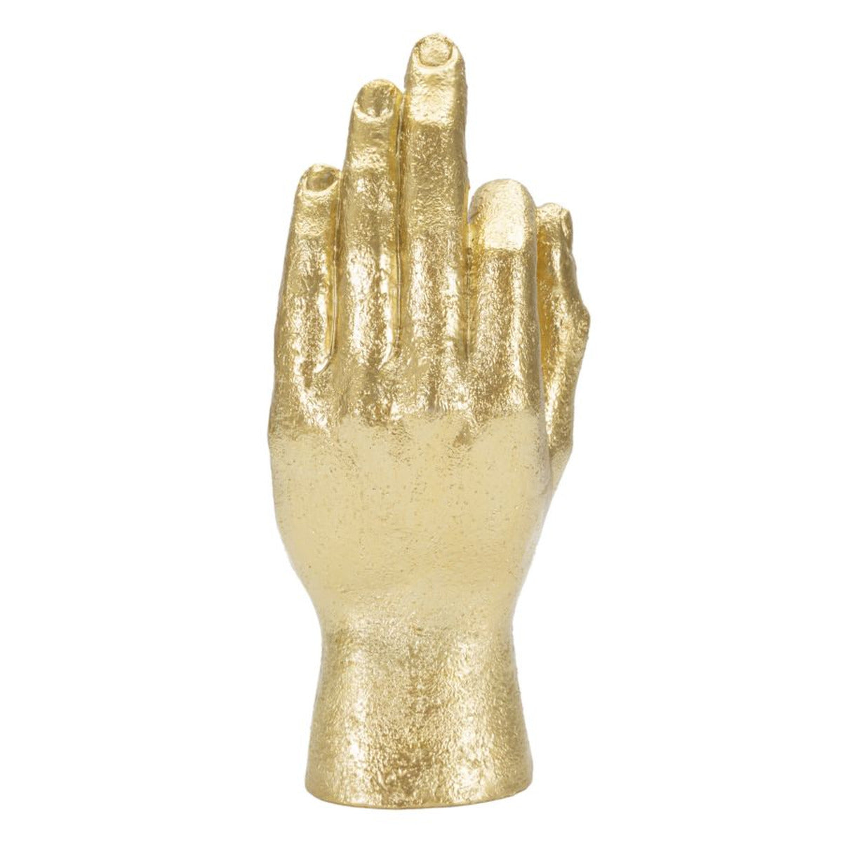 Scultura Mani 5, Oro, Poliresina, 10x7x22,5 cm, Seven Design