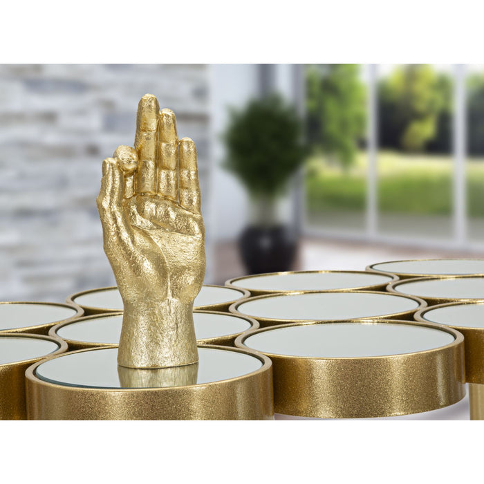 Scultura Mani 5, Oro, Poliresina, 10x7x22,5 cm, Seven Design