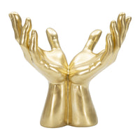 Scultura Mani 3, Oro, Poliresina, 25x15x24 cm, Seven Design
