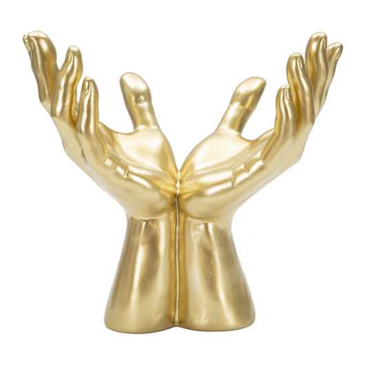 Scultura Mani 3, Oro, Poliresina, 25x15x24 cm, Seven Design