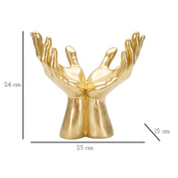 Scultura Mani 3, Oro, Poliresina, 25x15x24 cm, Seven Design