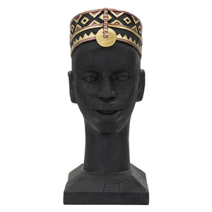 Scultura Africa 5, Nero, Poliresina, 25x25x56 cm, Seven Design