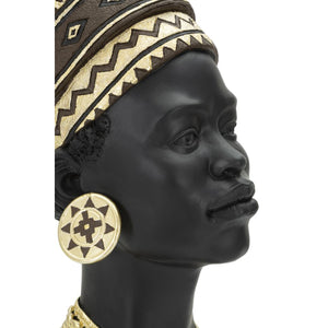 Scultura Africa 6, Nero, Poliresina, 21,5x27,5x45 cm, Seven Design
