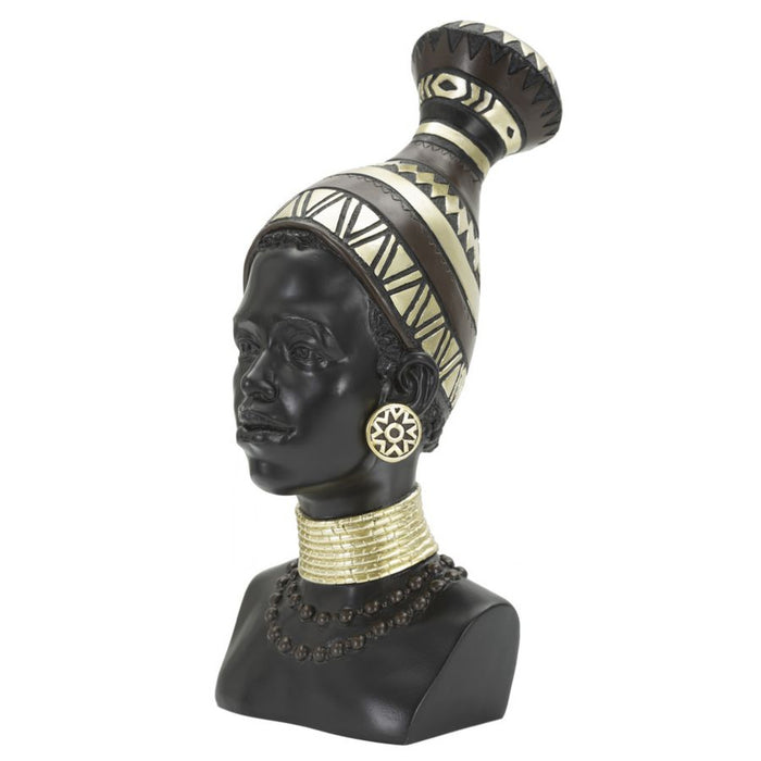 Scultura Africa 7, Nero, Poliresina, 23x19x38,5 cm, Seven Design