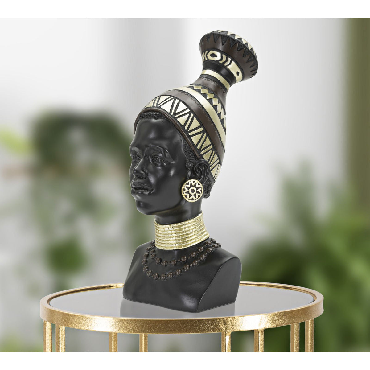 Scultura Africa 7, Nero, Poliresina, 23x19x38,5 cm, Seven Design