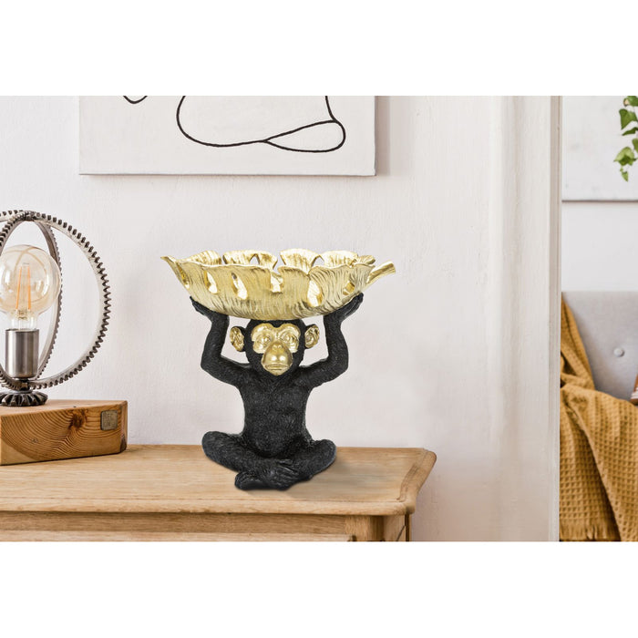 Vassoio Scimmia 9, Nero, Poliresina, 25,2x21x24 cm, Seven Design