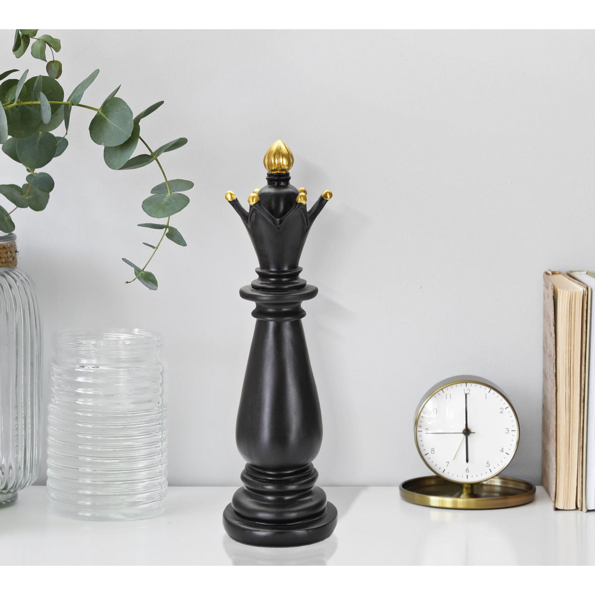 Scultura Scacchi 9, Nero, Poliresina, 12,5x12,5x38,5 cm, Seven Design