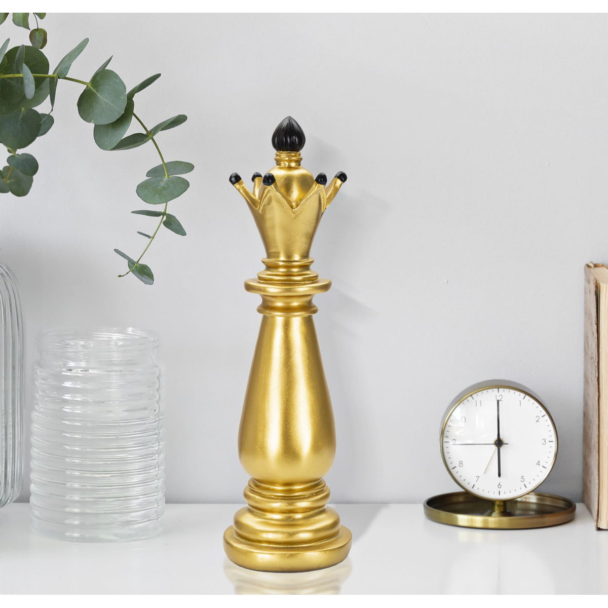 Scultura Scacchi 10, Oro, Poliresina, 12,5x12,5x38,5 cm, Seven Design