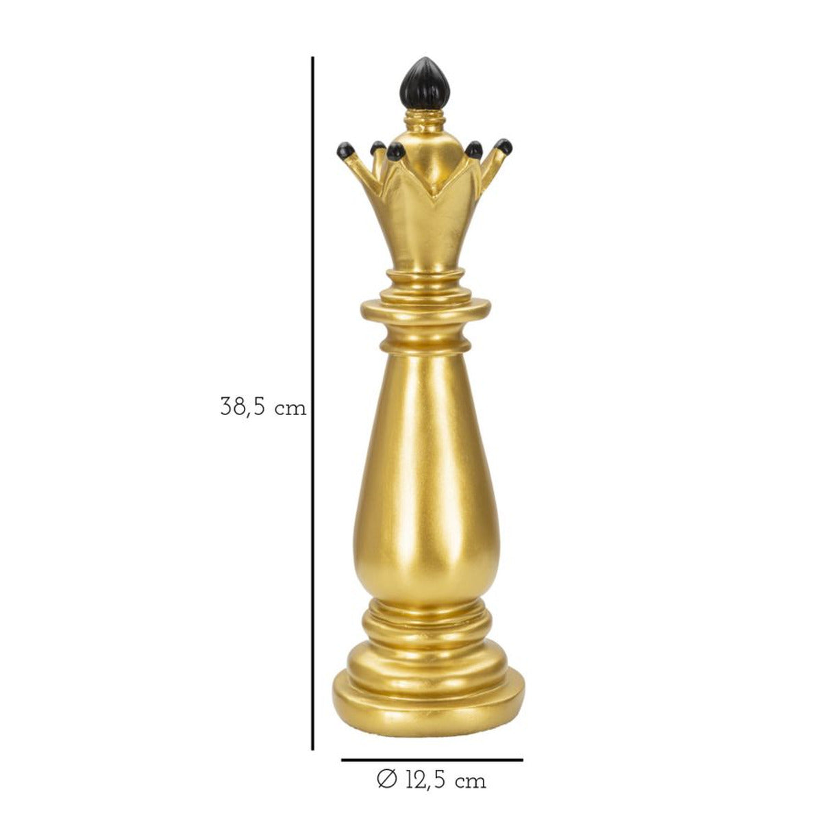 Scultura Scacchi 10, Oro, Poliresina, 12,5x12,5x38,5 cm, Seven Design